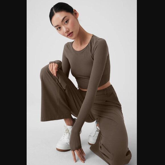 Alo High-Waist Pursuit Trouser-Olive Tree - Picture 3 of 10